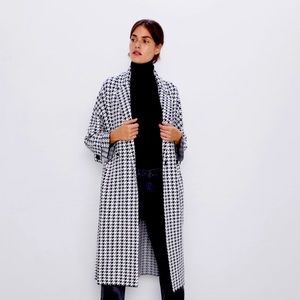 ZARA NWT Houndstooth Sweater Coat 2019